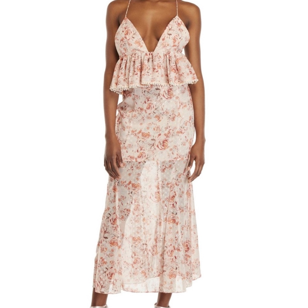 La Maison Talulah Floral Pink/Pearl Maxi Gown